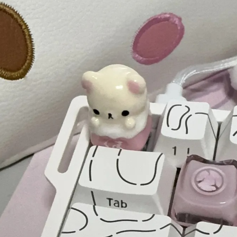 Desk Setup Gifts - Kawaii Rilakkuma Keycaps Relax Bear Artisan