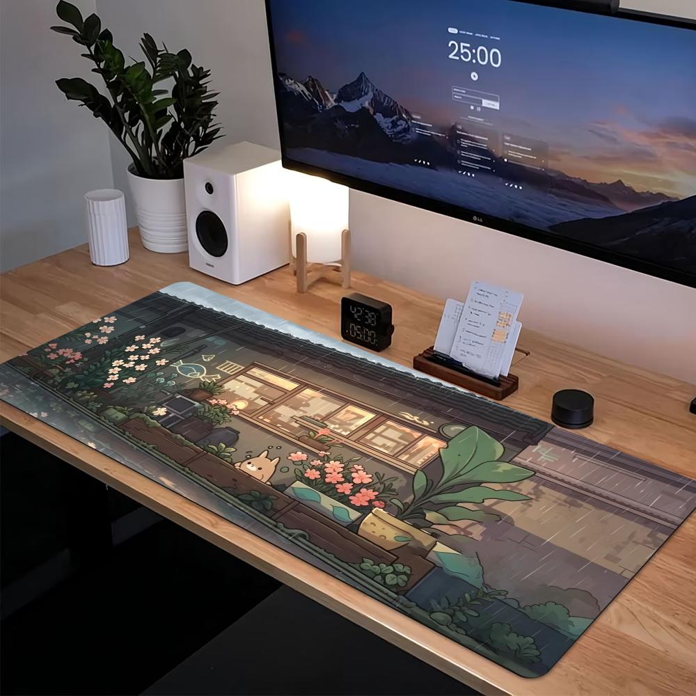 Desk Setup Gaming Pc - Cozy Anime Street Extended Gaming Mouse