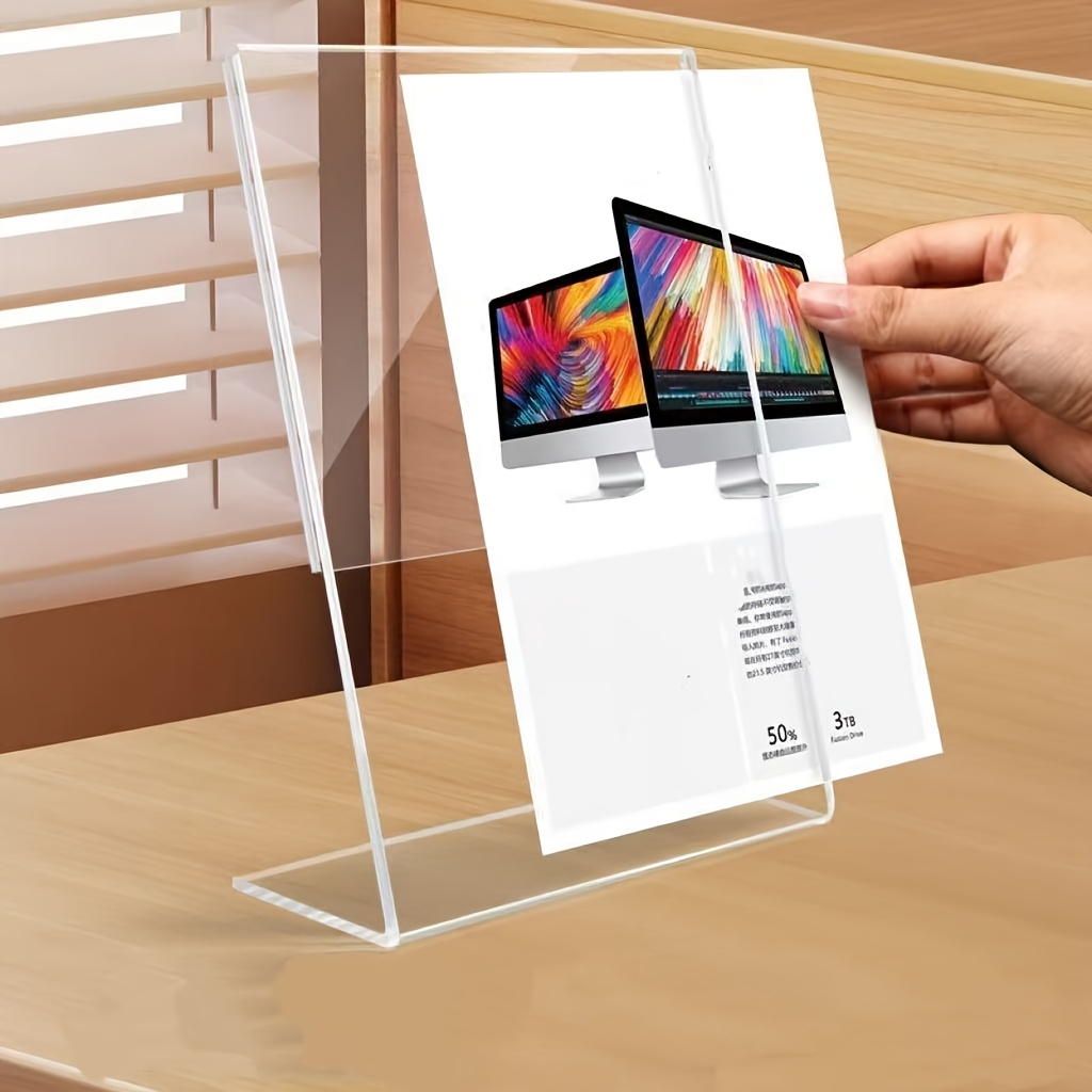 4pcs Transparent Menu Holder D - огляд і ціна Desk Setup Poster