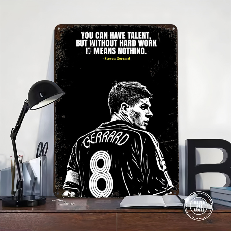 Steven Gerrard Quote Metal Pos - огляд і ціна Desk Setup Poster