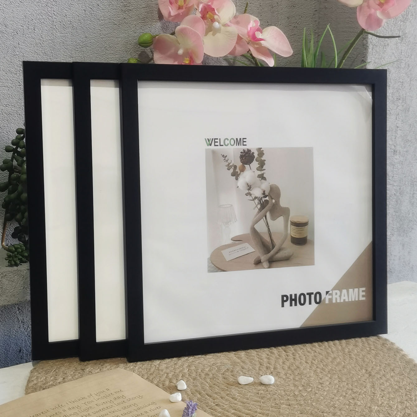 3Pcs Wood Square Photo Frames  - огляд і ціна Desk Setup Poster