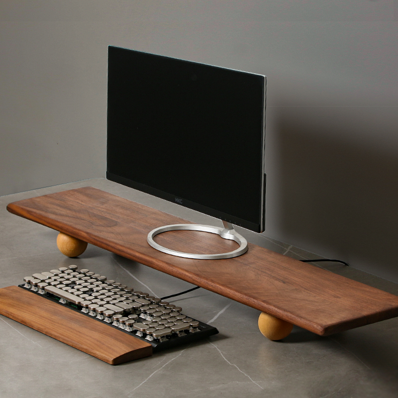 Solid Wood Monitor Riser Lapto - огляд і ціна Desk Setup For Laptop And Monitor