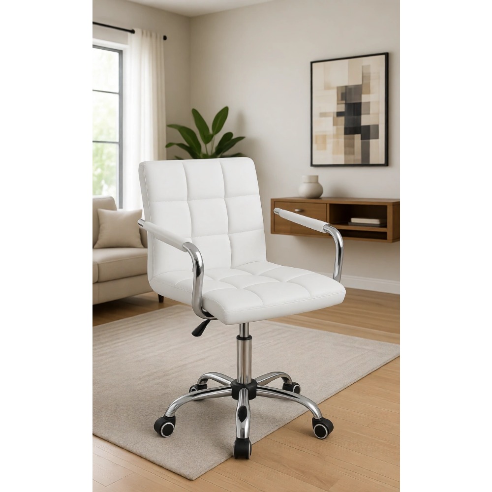 Vanity Desk Chair - Tufted PU  - огляд і ціна Desk Vanity Setup