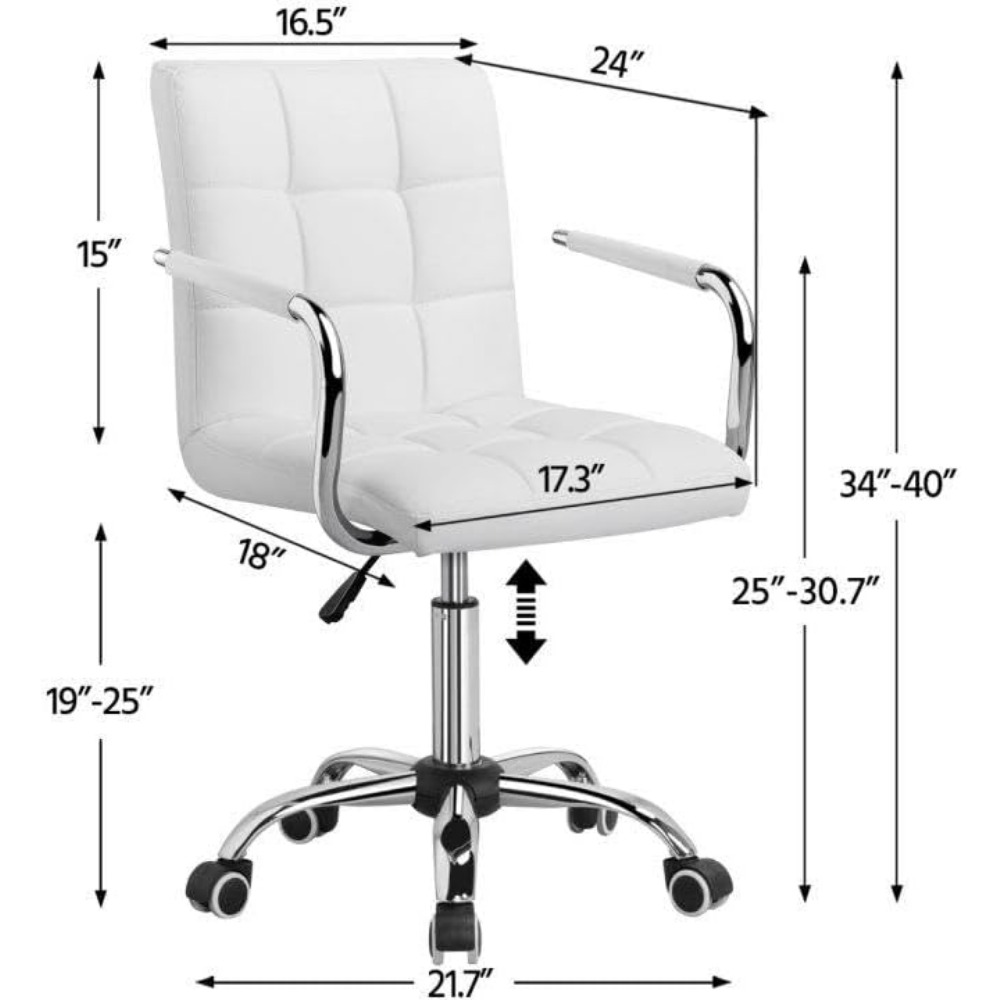 Vanity Desk Chair - Tufted PU  - огляд і ціна Desk Vanity Setup