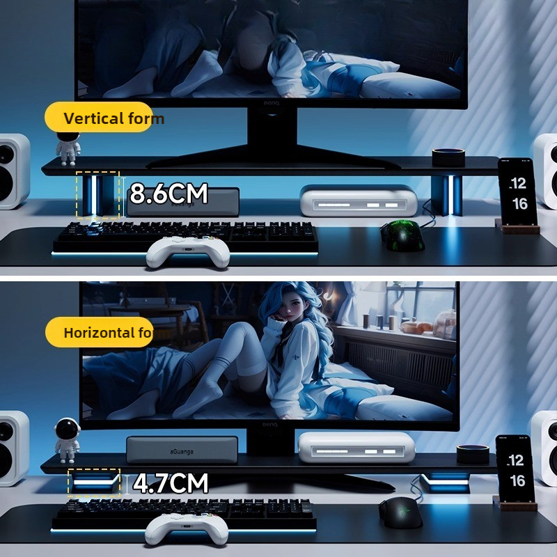 RGB Monitor Stand Ergonomic Co - огляд і ціна Desk Setup For Laptop And Monitor