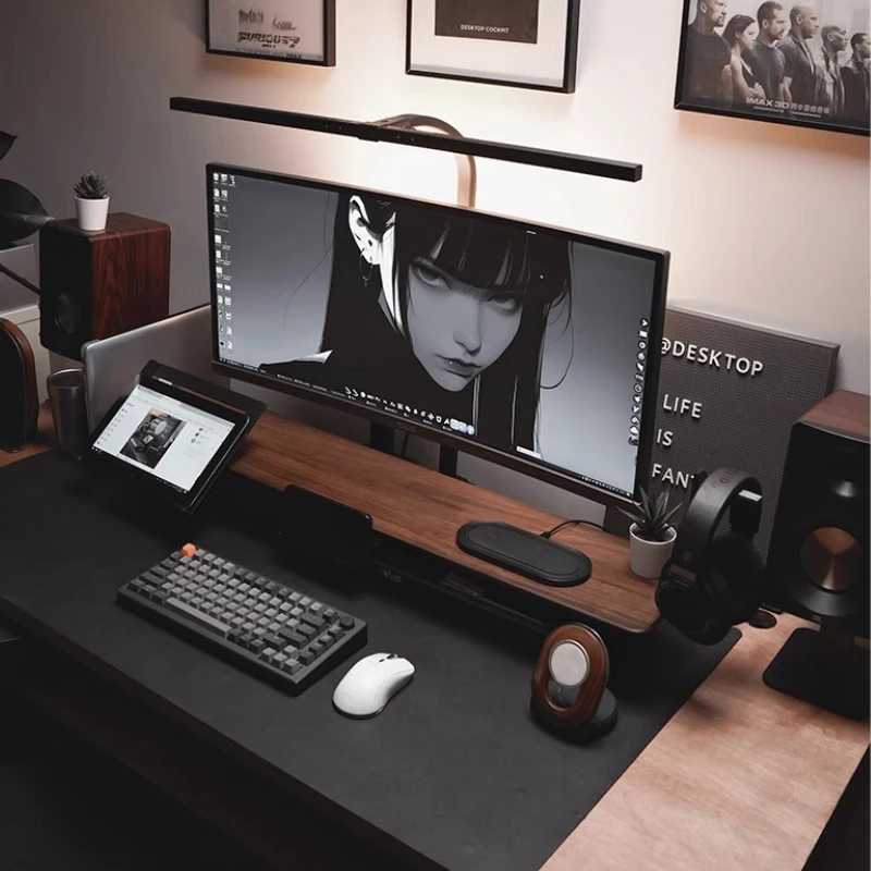Modular Walnut Monitor Stand f - огляд і ціна Desk Setup For Laptop And Monitor