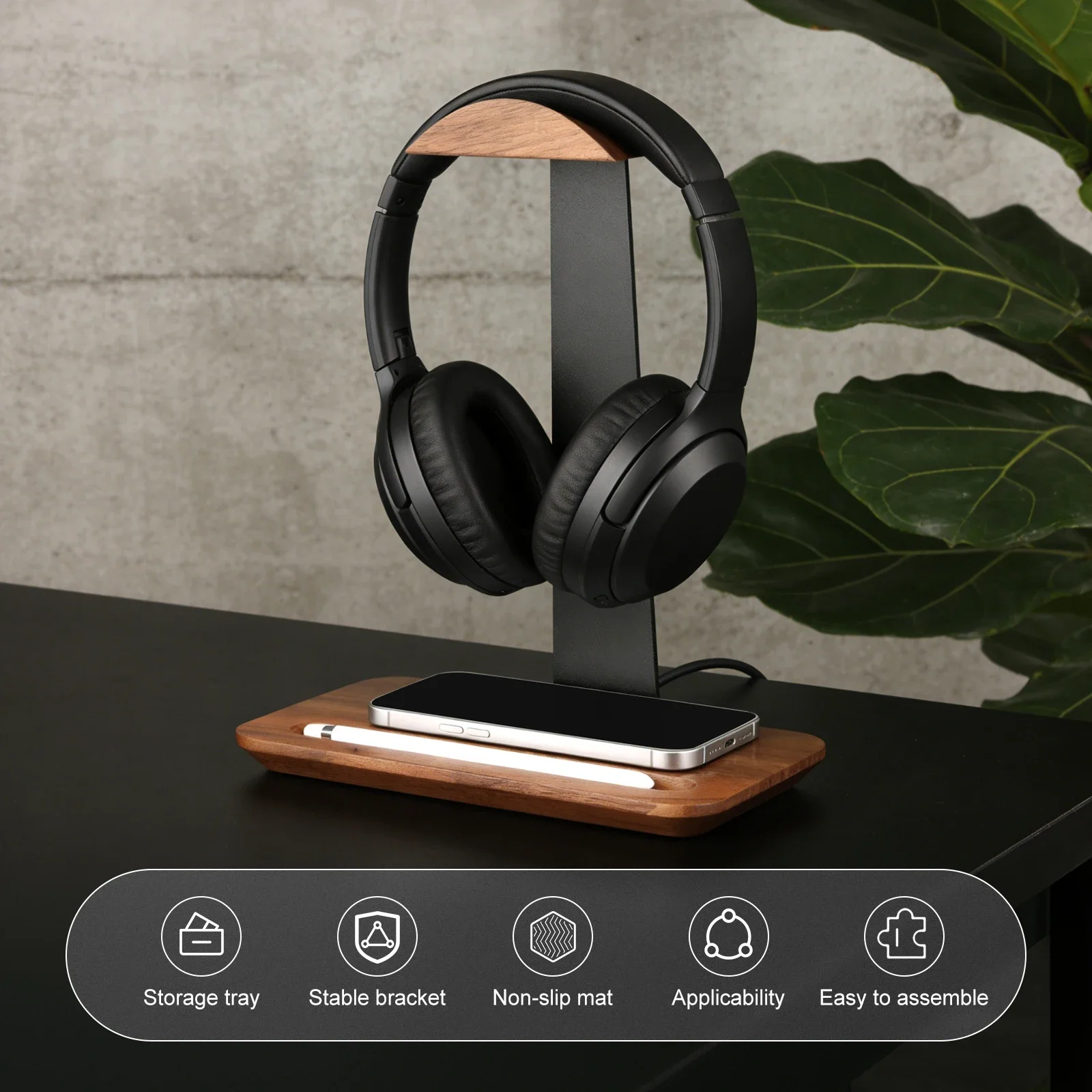 Universal Wood Headphone Stand - огляд і ціна Desk Setup Desk