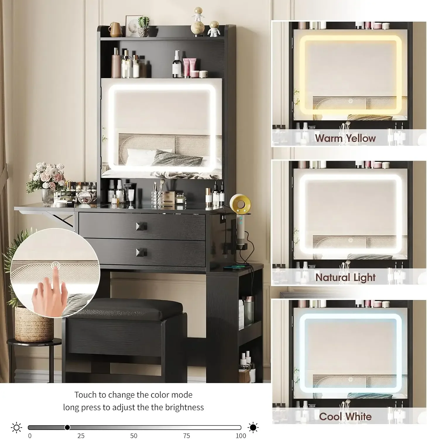 Small Makeup Vanity Desk, 3 Ad - огляд і ціна Desk Vanity Setup