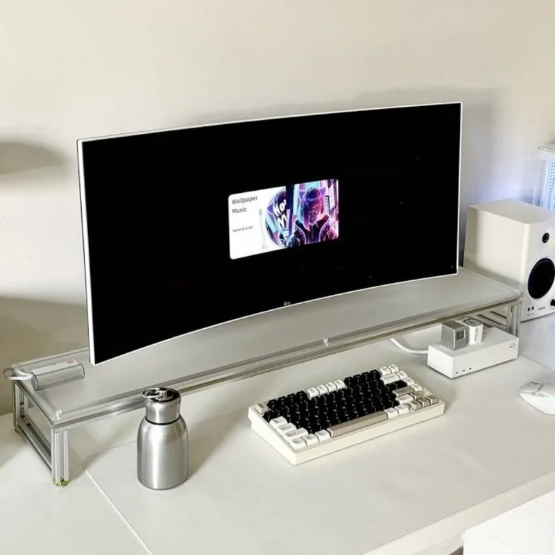 Aluminum Monitor Stand Acrylic - огляд і ціна Desk Setup For Laptop And Monitor