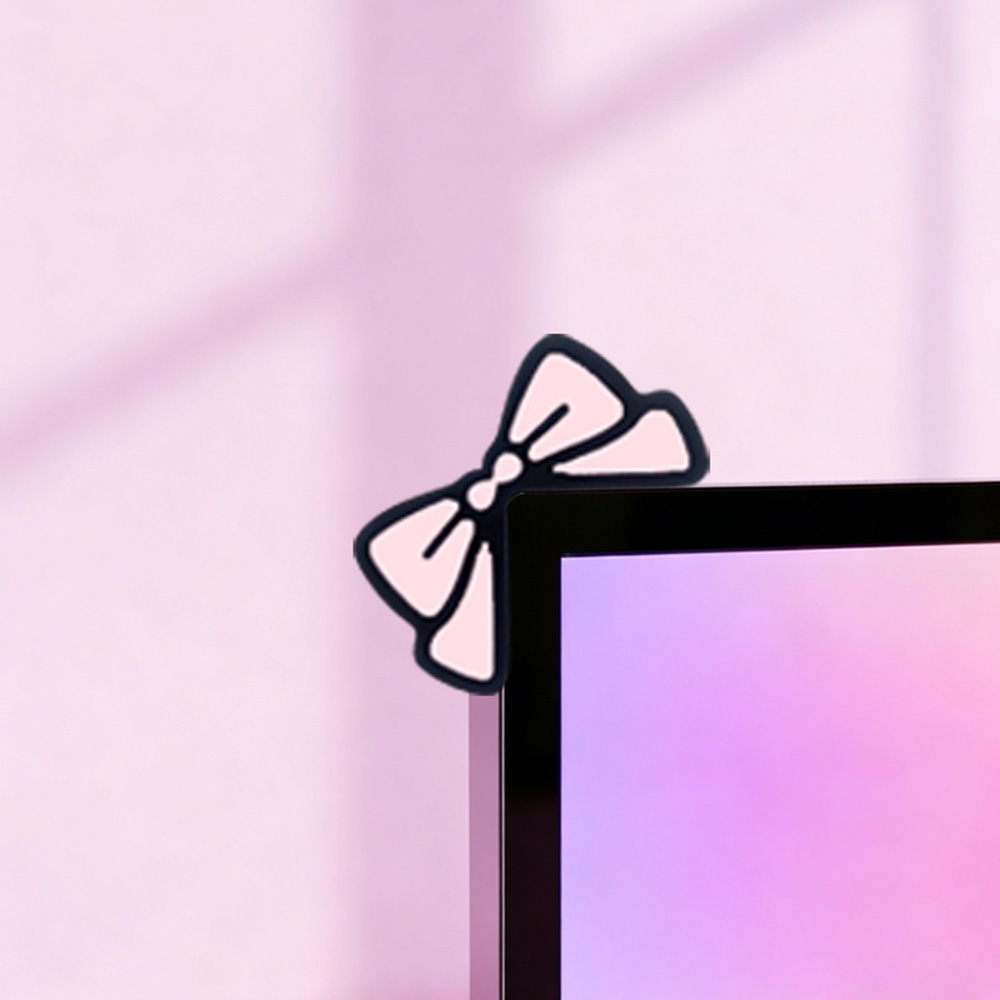 Cute Pink Bow Monitor Decor Ka - огляд і ціна Desk Setup For Laptop And Monitor